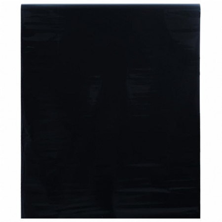 Folie pentru fereastră statică, negru mat, 45x2000 cm, PVC - Img 1