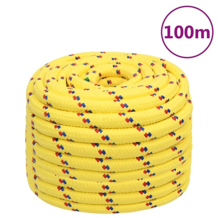 Frânghie de barcă, galben, 20 mm, 100 m, polipropilenă