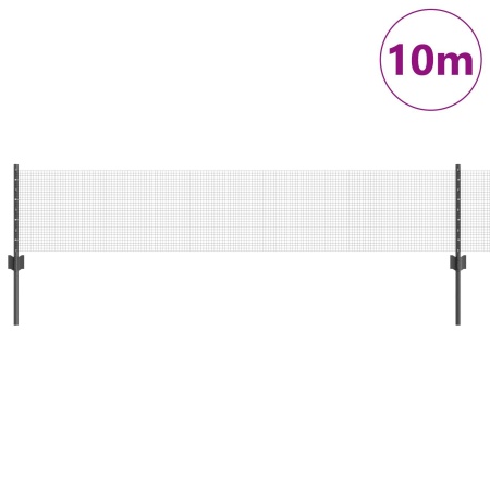 Gard din sârmă sudată cu 5 stâlpi U gri 0.4 x 10 m oțel