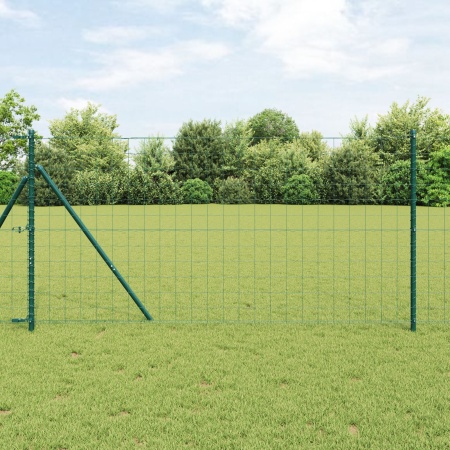 Gard Euro Set de 2 Verde închis Oțel acoperit cu pulbere 25 x 1 m