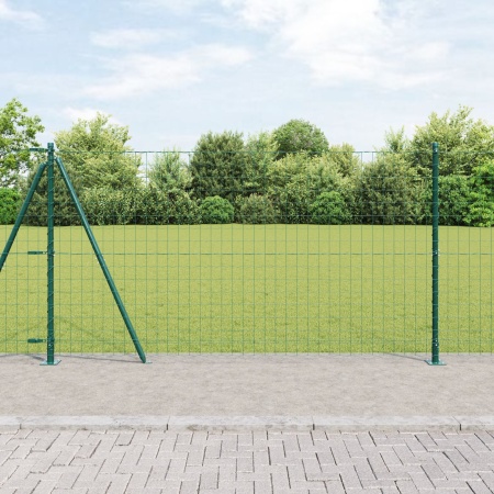 Gard Euro Set de 2 Verde Oțel cu acoperire PVC 25 x 1.2 m