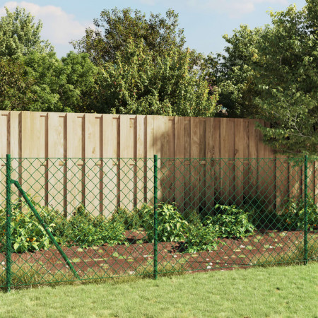 Gard plasă de sârmă cu țăruși de fixare, verde, 1,1x10 m - Img 1