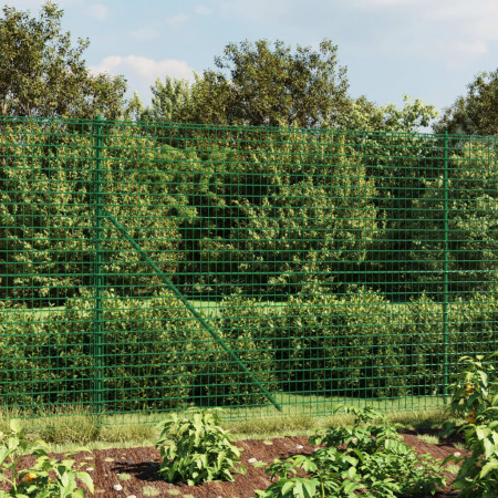 Gard plasă de sârmă cu țăruși de fixare, verde, 2x25 m - Img 1