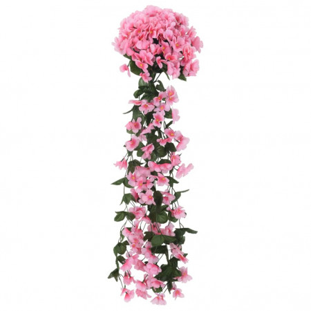 Ghirlande de flori artificiale, 3 buc., roz, 85 cm