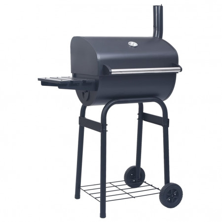 Grătar barbecue cu cărbuni, afumătoare și raft inferior, negru - Img 1