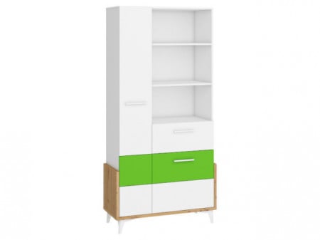 Hey Hey-18 Biblioteca 95W Oak Artisan/White/Green