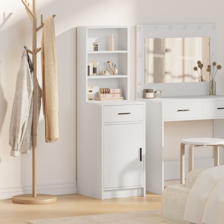 Highboard alb 40x41x135 cm din lemn
