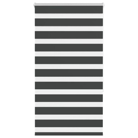 Jaluzea tip zebra neagră lățime țesătură 80,9 cm poliester