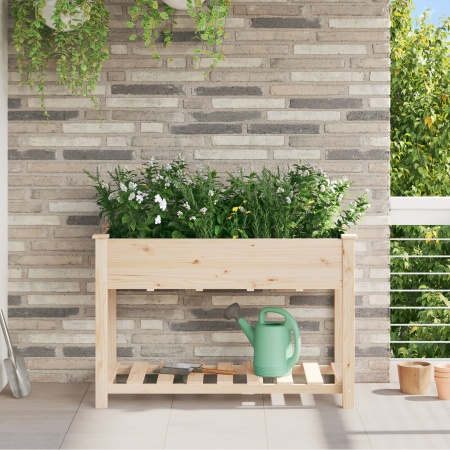 Jardiniere cu Raft 115x59x76 cm Lemn Solid de Brad