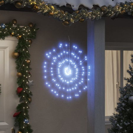 Lumini stelare de Crăciun 140 LED-uri, 2 buc., alb rece, 17 cm