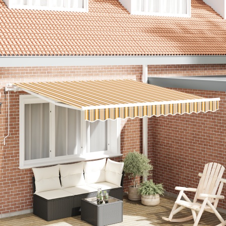 Marcheză Retractabilă Automată cu Dungi Colorate 350x250 cm