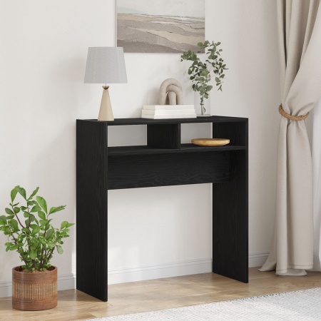 Masă de consolă din stejar negru - 78x30x80 cm - Fabricată din lemn prelucrat