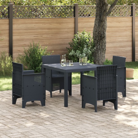 Masă de grădină Antracit 100x100x73 cm din rattan poly