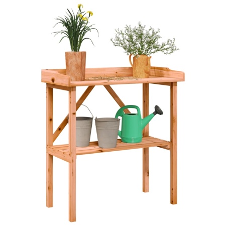 Masă de plante cu raft, maro, 78x38x82,5 cm, lemn masiv de brad