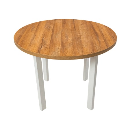 Masa living Poli2 bg, bialy/grandson, 100 x 100 x 76 cm, lemn masiv de pal/fag