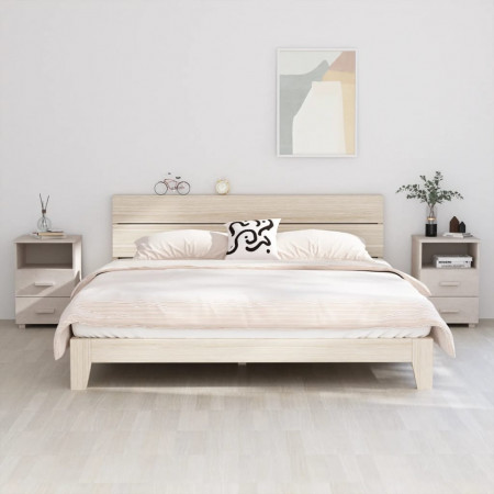 Noptiere, 2 buc., alb, 40x35x62 cm, lemn masiv de pin