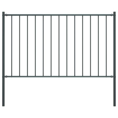 Panou de gard cu stâlpi, antracit, 1,7 x 1,25 m, oțel