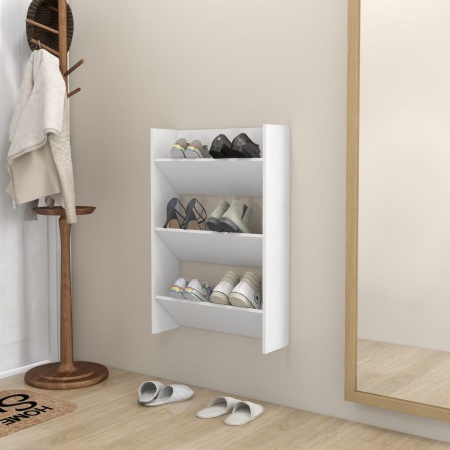 Pantofar de perete, alb, 60x18x90 cm, PAL