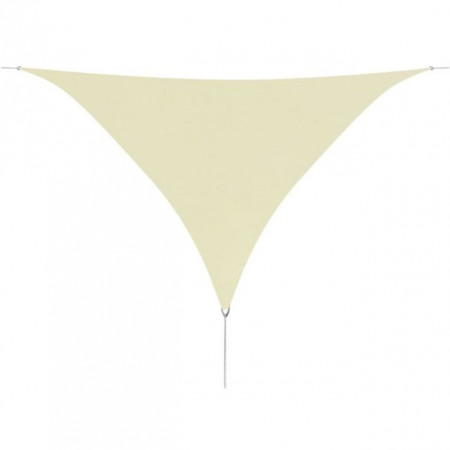 Parasolar din țesătură oxford triunghiular, 3,6x3,6x3,6 m, crem