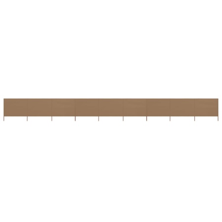Paravan anti-vânt cu 9 panouri, gri taupe 1200 x 160 cm, textil