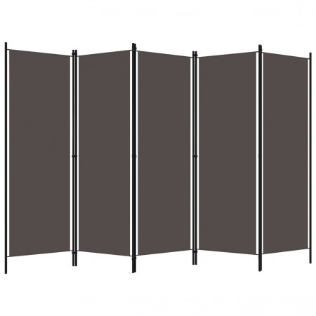 Paravan de cameră cu 5 panouri, antracit, 250 x 180 cm - Img 1