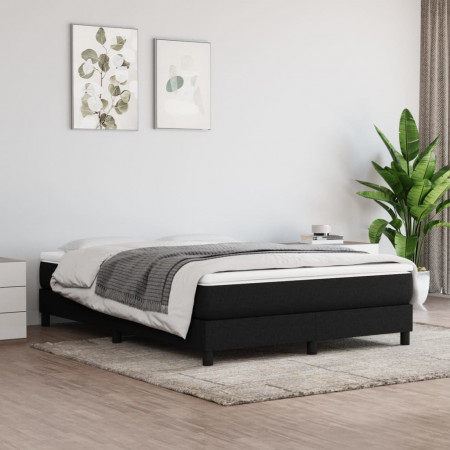 Pat box spring cu saltea, negru, 140x200 cm, textil
