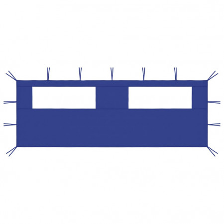 Perete lateral foișor cu ferestre, 6x2 m, albastru - Img 1
