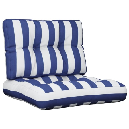 Perne de paleți, 2 buc., dungi albastre și albe, textil