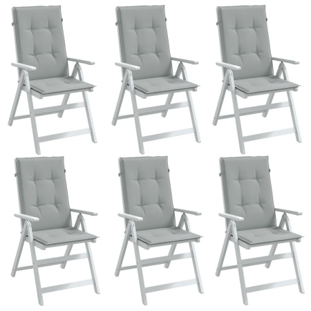 Perne scaun cu spătar înalt 6 buc. melanj gri 120x50x4cm textil
