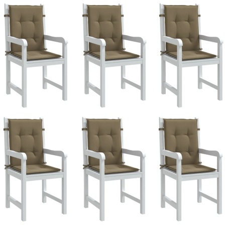 Perne scaun cu spătar mic 6 buc. melanj taupe 100x50x4cm textil