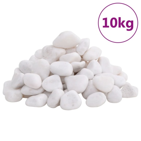 Pietricele lustruite, 10 kg, alb, 2-5 cm