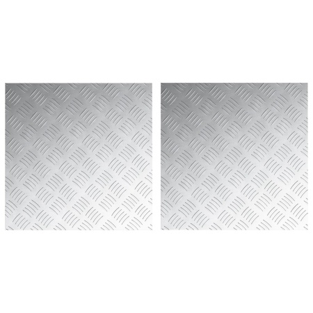 Plăci de Aluminiu cu Model Checker 2 buc Anti-Alunecare 50x50 cm