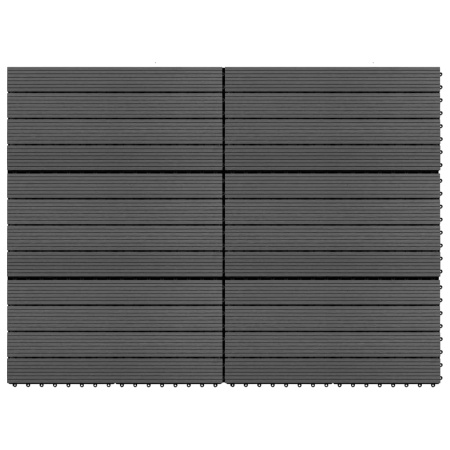 Plăci de pardoseală, 6 buc., negru, 60x30 cm, WPC, 1,08 m²