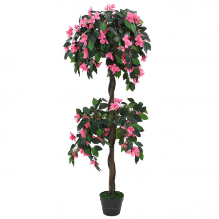 Plantă artificială Rododendron cu ghiveci, 155 cm, verde și roz