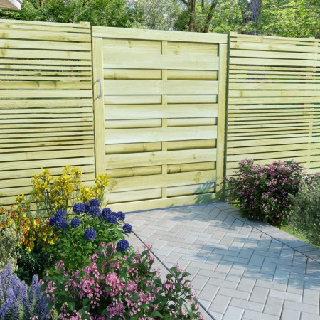 Poartă de grădină, verde, 100 x 125 cm, lemn de pin tratat - Img 1