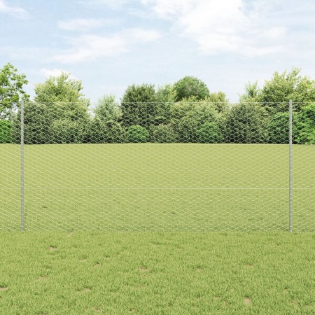 Posturi de gard 10 buc Canale U 120 cm Oțel galvanizat, Gard hexagonal 1.2x10 m Oțel galvanizat