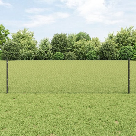 Posturi de Gard 11 buc U-Channel Gri 60 cm Oțel, Gard Hexagonal Gri 0,6x25 m Oțel