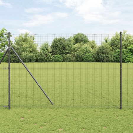 Posturi de gard 26 pcs Gri Ø32 mm 200 cm Oțel galvanizat