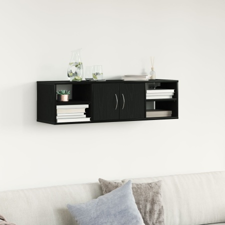 Raft de perete, stejar negru, 140x41x75 cm, lemn prelucrat