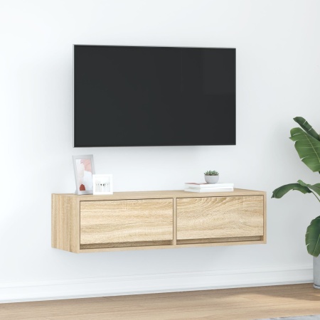 Raft TV Stejar Sonoma 100x31x25,5 cm Lemn prelucrat