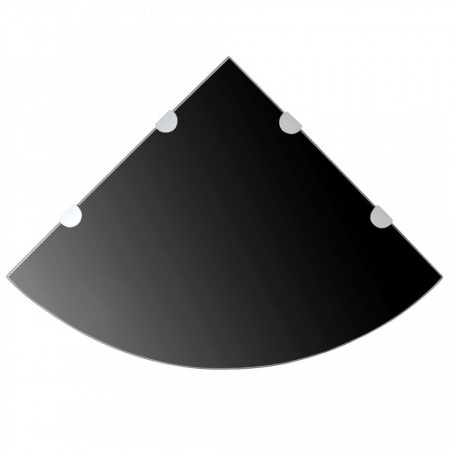 Rafturi de colț cu suporturi crom 2 buc. negru 45x45 cm sticlă - Img 1