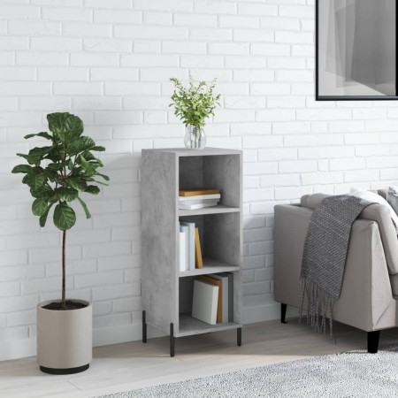Servantă, gri beton, 34,5x32,5x90 cm, lemn prelucrat