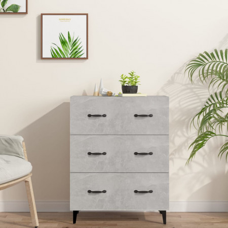 Servantă, gri beton, 69,5x34x90 cm, lemn prelucrat