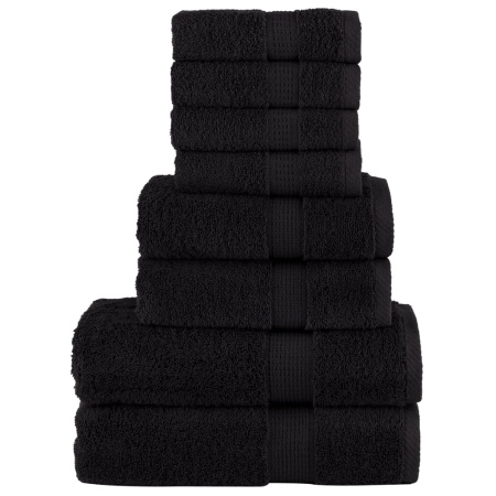 Set de prosoape premium SOLUND, 8 piese, negru, 600 g/m²
