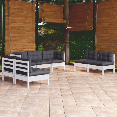 Set mobilier grădină cu perne, 7 piese, lemn masiv de pin