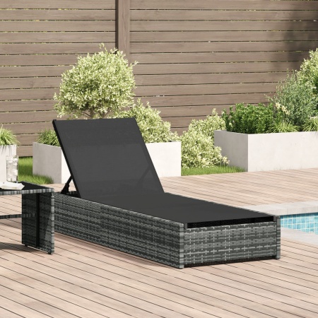 Șezlong Gri 60x200x27 cm Poliratan