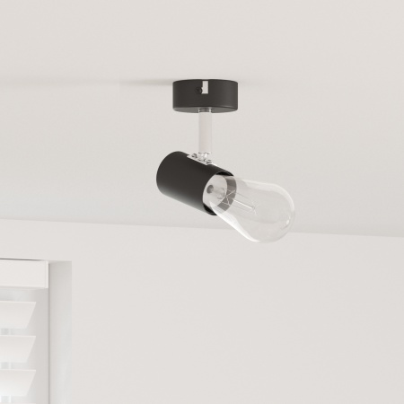 Spotlight pentru tavan 1 puncție ajustabilă Negru E27