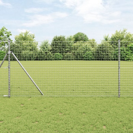 Stâlpi de gard 26 buc Ø32 mm 150 cm Oțel galvanizat