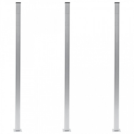 Stâlpi de gard, 3 buc., 185 cm, aluminiu