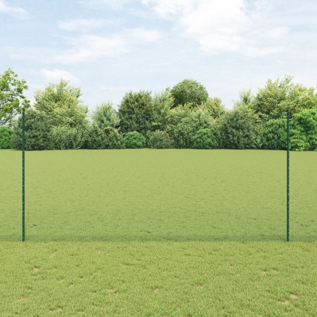 Stâlpi Gard 5 pcs U-Channel Verde 150 cm Oțel, Gard Hexagonal Verde 1.5x10 m Oțel